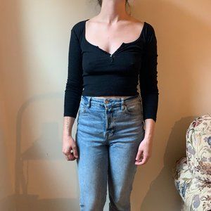 Long sleeve TopShop crop top